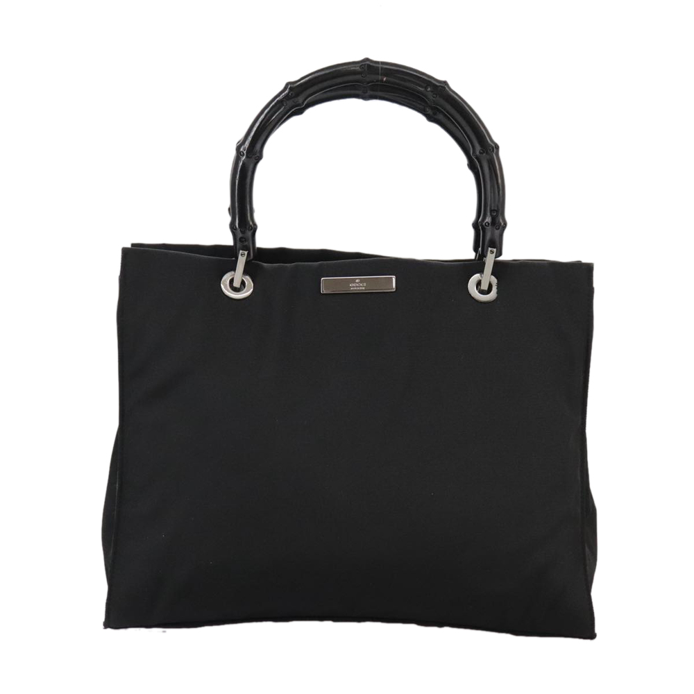 GUCCI Bamboo Hand Bag Nylon Black 002 1016 Auth ep7046 - Picture 2 of 16